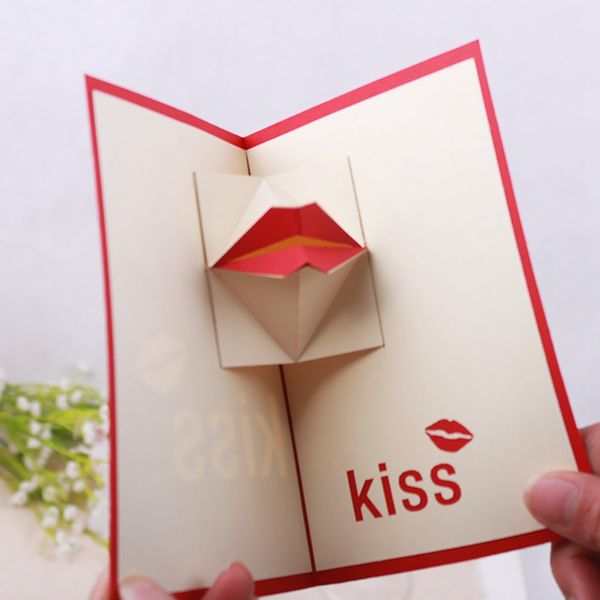 rose flower cards stereo paper birthday cards holiday greeting invitation anniversary card 3d pops up